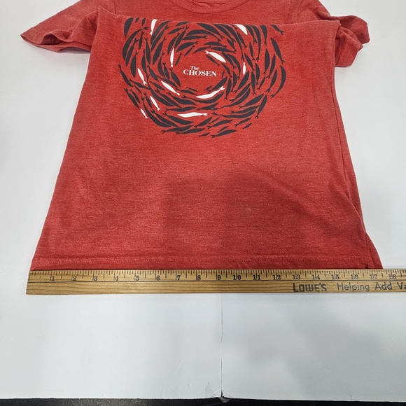 Red Graphic Tee with Artistic Design - Picture 9 of 11